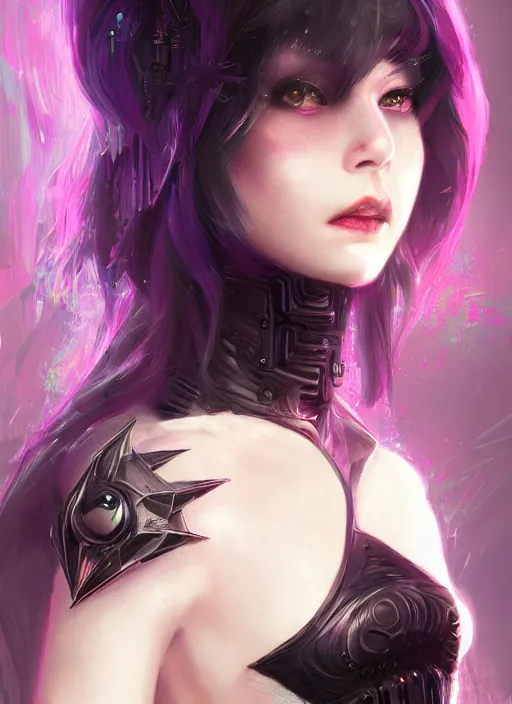 Image similar to teen elf, cyberpunk, black hair, gorgeous, amazing, elegant, intricate, highly detailed, digital painting, artstation, concept art, sharp focus, illustration, art by ross tran