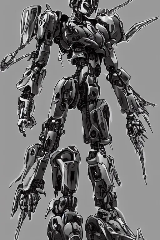 Image similar to full body illustration!! a female mecha with hollow skull eyes, very symmetrical face!! highly detailed, by yoji shinkawa, by kenny carmody, by ryouta otsuka, by hideyuki ashizawa, by marc nagel, by arknect, transformers cinematic universe, deviantart, artstation, pinterest, unreal engine