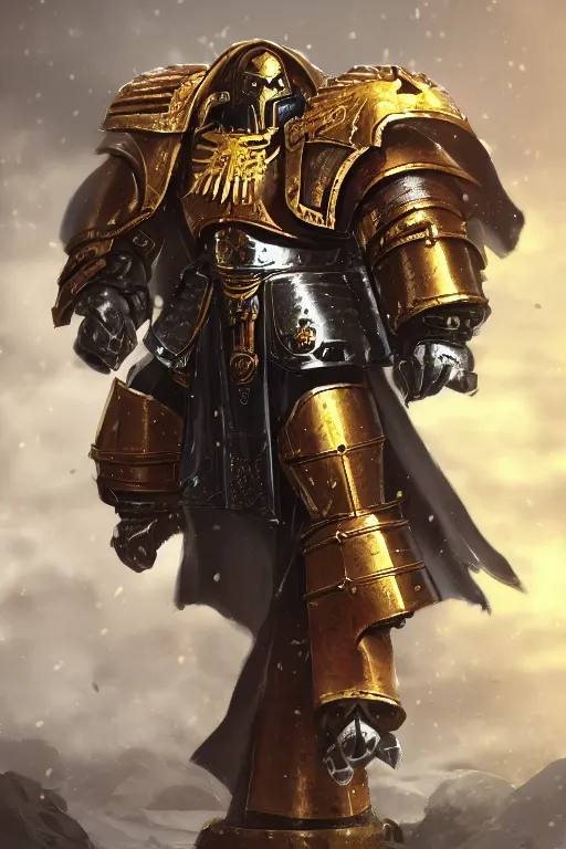 Image similar to armor portrait heros warhammer 4 0 k horus heresy fanart - the primarchs emperor by johannes helgeson animated with vfx concept artist & illustrator global illumination ray tracing hdr fanart arstation zbrush central hardmesh 8 k octane renderer comics stylized