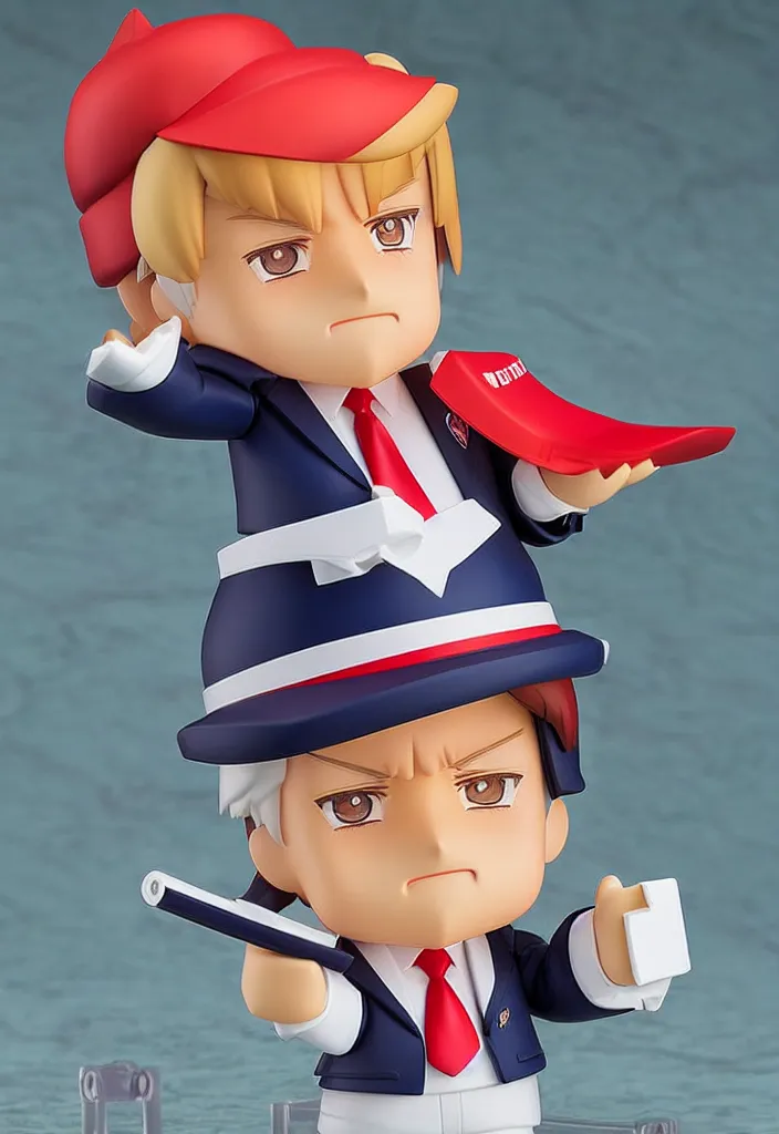 Image similar to An Anime Nendoroid of Donald Trump, Product Photo