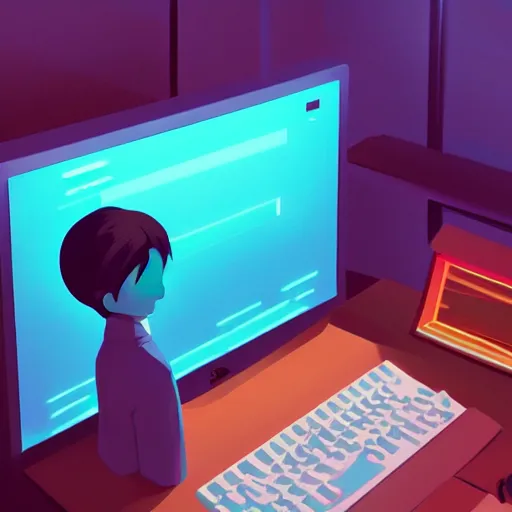 Image similar to stylized minimalist retro computer, loftis, cory behance hd by jesper ejsing, by rhads, makoto shinkai and lois van baarle, ilya kuvshinov, rossdraws global illumination