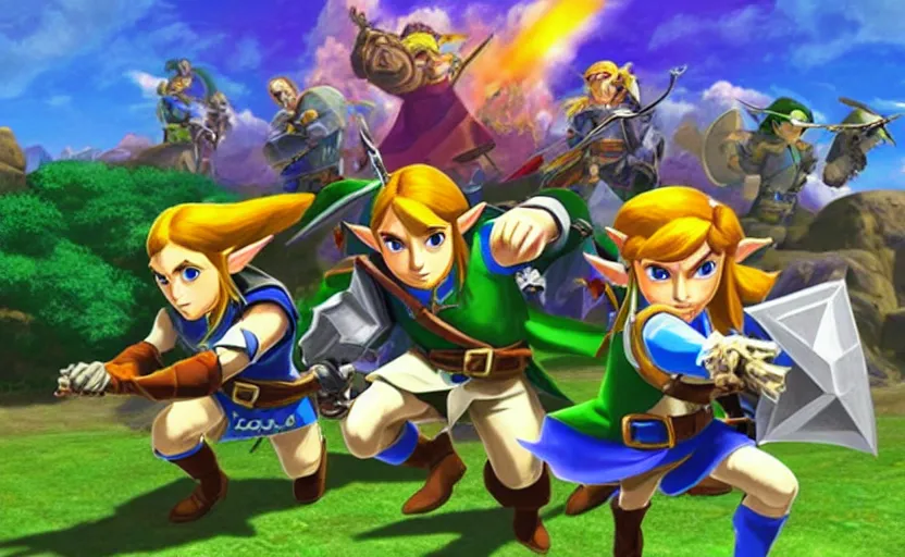 Prompt: twitch streamer speed running Zelda Ocarina of Time