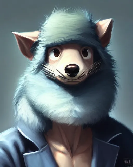 Prompt: character concept art of a cute male anthropomorphic furry | | adorable muzzle, key visual, realistic shaded perfect face, tufted godrays, fine details by stanley artgerm lau, wlop, rossdraws, james jean, andrei riabovitchev, marc simonetti, and sakimichan, trending on weasyl