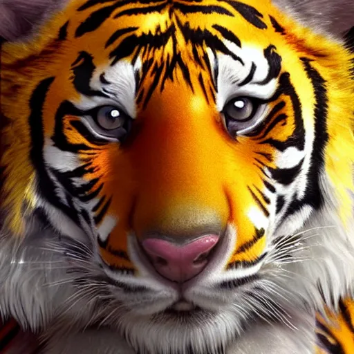 Tiger 3d Model Ai Digital Artwork, Three Dimensional Tiger, Cute