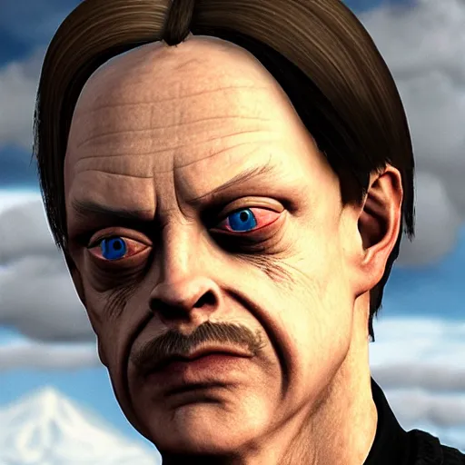 Image similar to Steve Buscemi in Skyrim