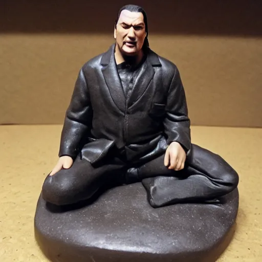 Prompt: Steven seagal made of clay