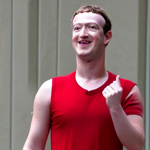 Prompt: mark zuckerberg wearing a red dress