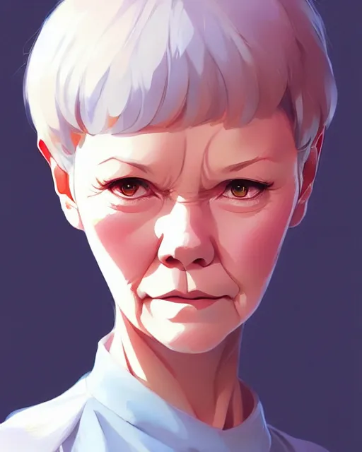 Image similar to judi dench, portrait shinkai makoto studio ghibli studio key hideaki anno sakimichan stanley artgerm lau rossdraws james jean marc simonetti elegant highly detailed digital painting artstation pixiv