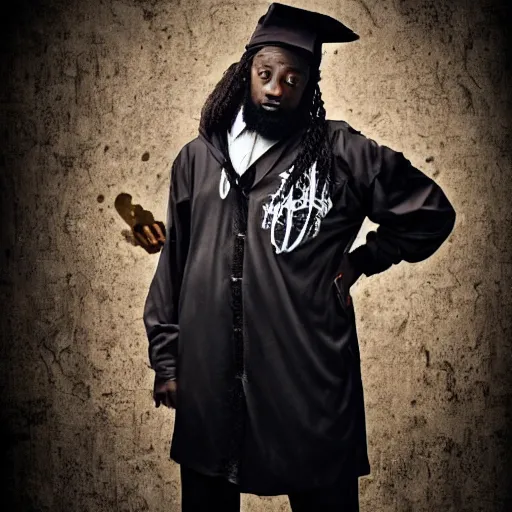 Prompt: ghetto hip - hop dumbledore, no text, intricate photography