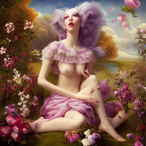 Prompt: scene of pleasure landscape by Natalie Shau, masterpiece