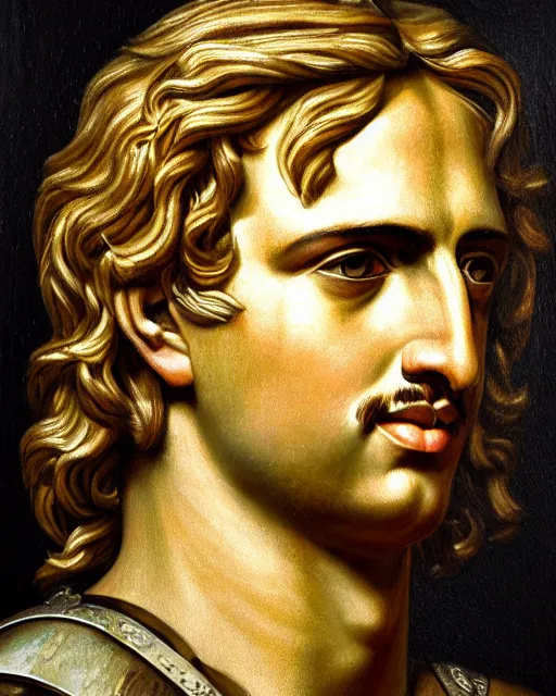 Prompt: oil painting portrait of alexander the great, high production value, intricate details, high resolution, hdr, high definition, masterpiece, realistic, ultrarealistic, highly detailed, hd, sharp focus, non blurry, sharp, smooth