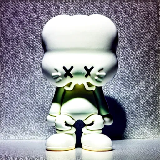 Prompt: an all white art vinyl figure with a microwave oven for a head, in the style of kaws, kidrobot, sket - one x iamretro, kenny wong x pop mart, space molly, frank kozik, guggimon, studio lighting, subsurface diffusion, 8 k - h 7 6 8