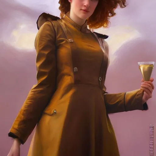 Prompt: cheese girl, oil on canvas, artstation, by J. C. Leyendecker and Edmund Blair Leighton and Charlie Bowater, octane