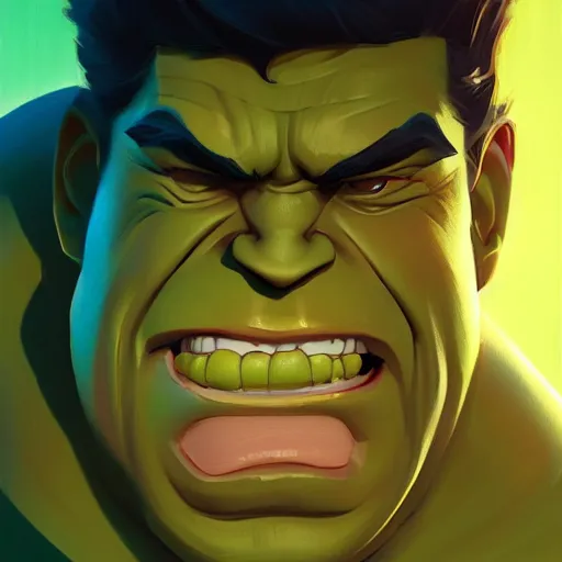 Image similar to face icon stylized minimalist the hulk, loftis, cory behance hd by jesper ejsing, by rhads, makoto shinkai and lois van baarle, ilya kuvshinov, rossdraws global illumination