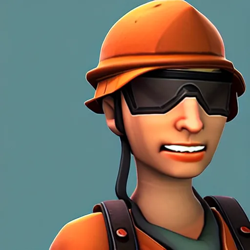 Image similar to engineer from team fortress 2 as a woman