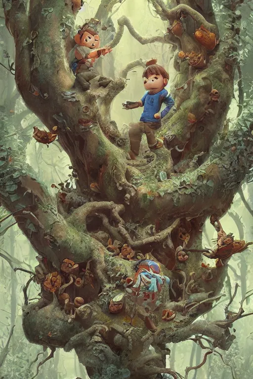 Image similar to round antropomorphic acorn forest adventure movie, cerebri movie poster, by james jean, greg rutkowski, anato finnstark. pixar. hyper detailed, 5 0 mm, award winning photography