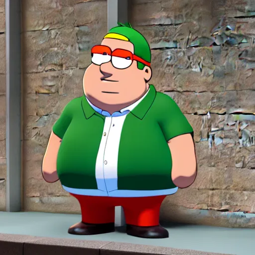 Image similar to Peter Griffin is in Multiversus, 3d render, ultra hd, 4k