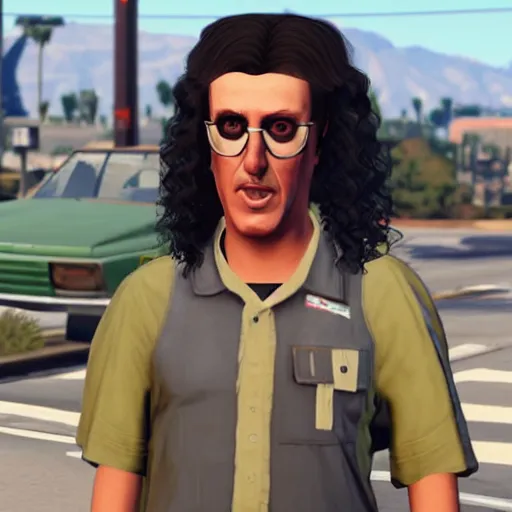 Prompt: weird Al as a character in gta 5