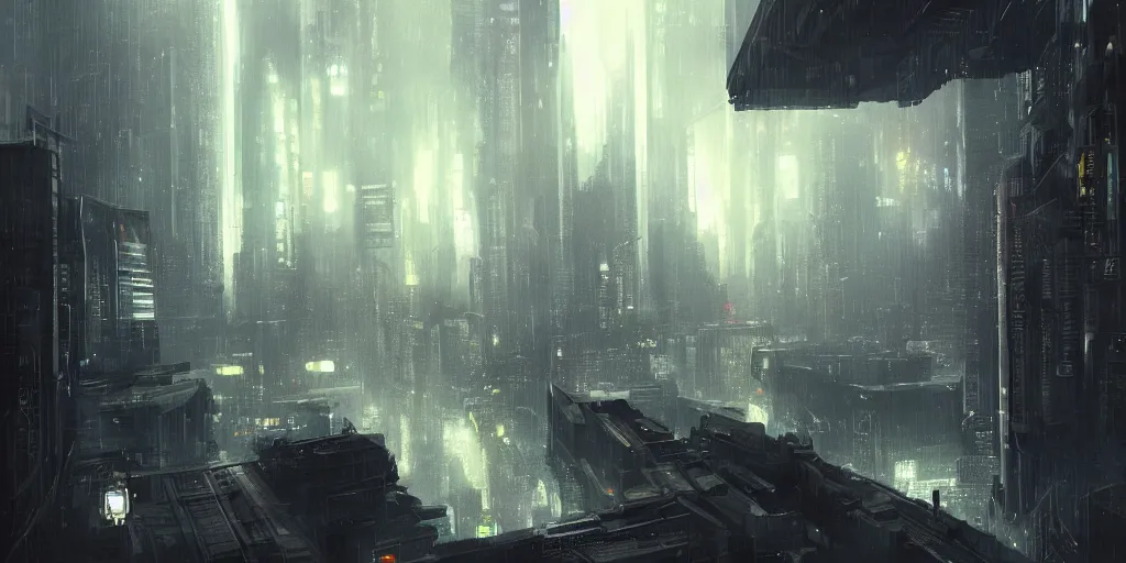 Image similar to bladerunner cityscapes, featured on Artstation, cgsociety