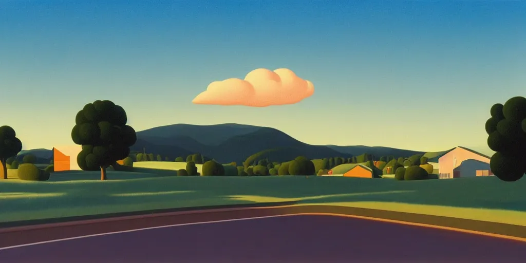 Image similar to weird, blue sky, summer evening, kenton nelson