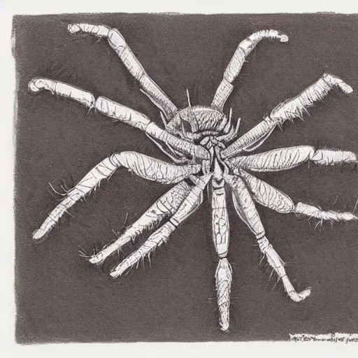 Prompt: robert wyatt spider, art by robert wyatt