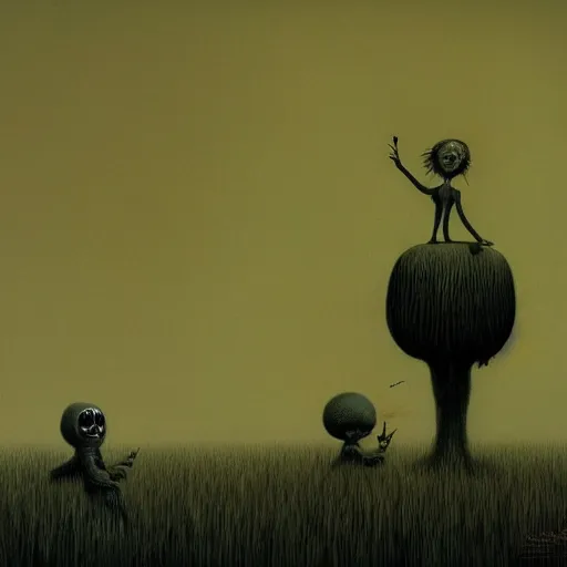 Image similar to in the back of my mind, horror, grunge, loony toons style, illustrated by zdzisław Beksiński and tim burton., Trending on artstation, artstationHD, artstationHQ, 4k, 8k