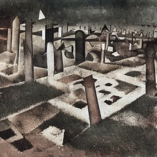 Image similar to the photograph shows a grave that has been flooded with water. the grave is located in a cemetery in italy. the water in the grave is dirty and there is trash floating in it. the grave is surrounded by a fence. motion blur by paul klee, by h. r. ( hans ruedi ) giger serene