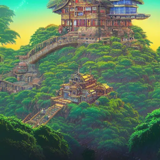 Image similar to photorealistic beautiful world of chrono trigger in the style of studio ghibli and tim white. hyperdetailed photorealism, 1 0 8 megapixels, amazing depth, glowing rich colors, powerful imagery, psychedelic overtones, 3 d finalrender, 3 d shading, cinematic lighting, artstation concept art