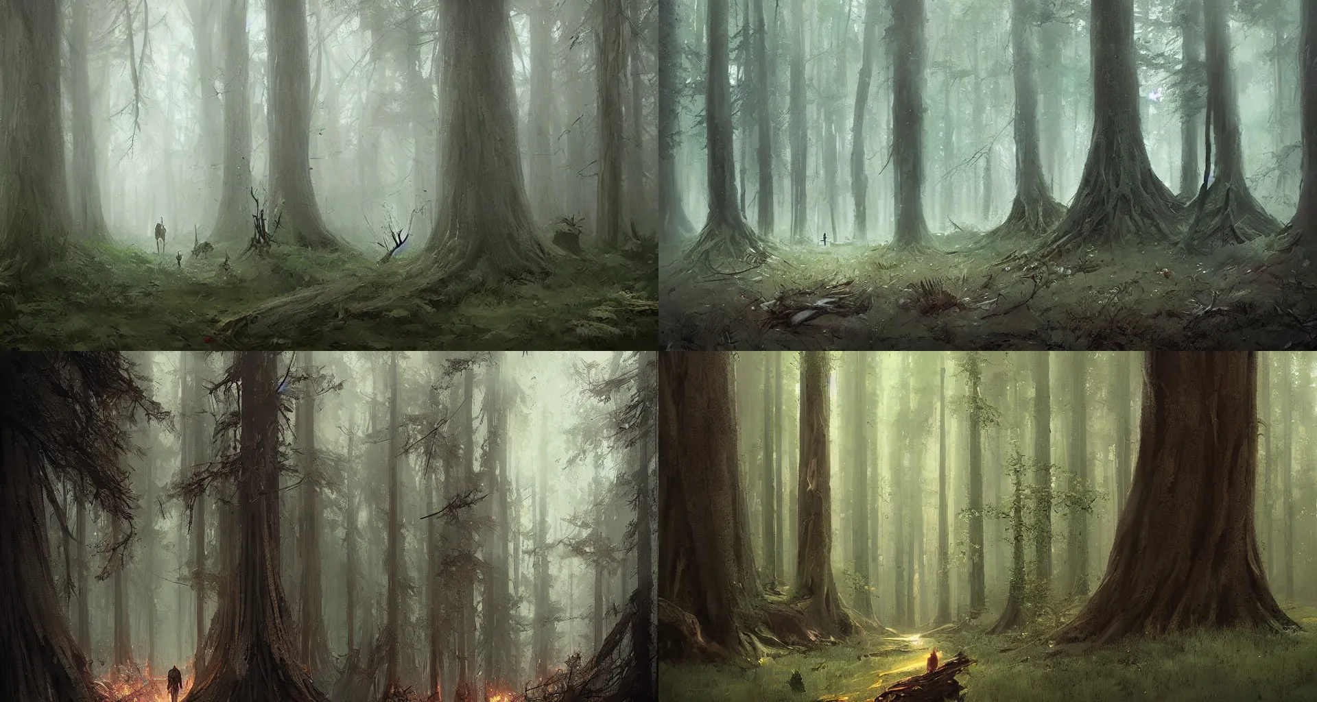 Prompt: forest, art by greg rutkowski