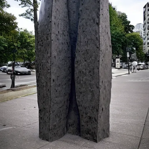 Image similar to distorted by nobuo sekine. in the center of the street art is a large gateway that seems to lead into abyss of darkness. on either side of the gateway are two figures, one a demon - like creature, the other a skeletal figure.