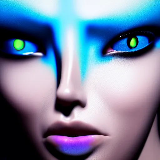 Prompt: macro photography of a hyper realistic stunning woman cyberpunk blue eye. black pupil, blue iris, natural skin no make up. studio shot, epic scale, insanely complex, hyper detailed, sharp focus, hyper realism, artstation, cgsociety, 8 k, unreal engine 5
