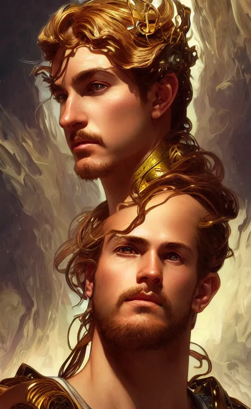 Prompt: portrait of the god jupiter, greek mythology, intricate, headshot, highly detailed, digital painting, artstation, concept art, sharp focus, cinematic lighting, illustration, art by artgerm and greg rutkowski, alphonse mucha, cgsociety