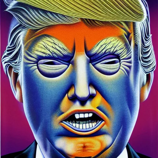 Image similar to Donald Trump painted by Alex grey