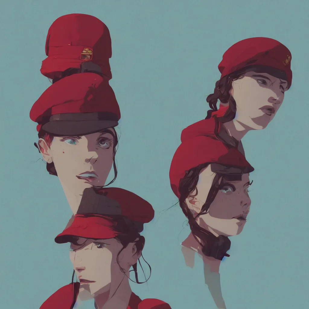 Prompt: a beautiful young woman wearing a red star military cap by tomer hanuka and brian maebius and greg rutkowski and victo ngai, simple, portrait, soft lighting, masterpiece, cinematic, filmic
