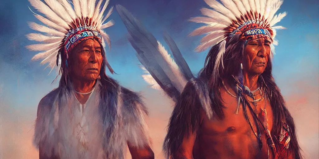 Image similar to of Native American Chief by P Liam Wong and Boris Vallejo