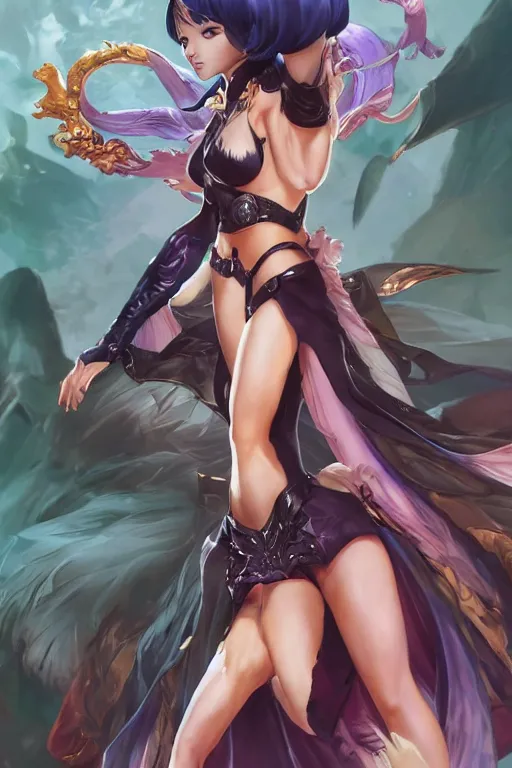 Image similar to Ariana Grande in a blade and soul spinoff artbook rendered by the artist Taran Fiddler, Joe Madureira, Nadezhda Tikhomirova, Jiyun Chae, Lê Long, trending on Artstation by Hyung Tae Kim, artbook, Stanley Artgerm Lau, WLOP, Rossdraws , James Gurney