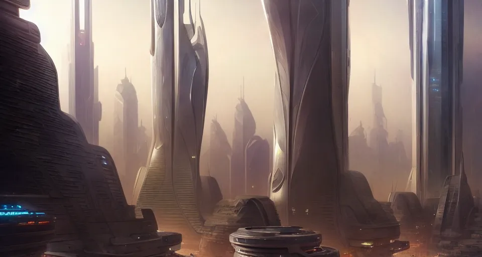 Prompt: cinematic shot, futuristic city on the mars, skyscrapers made of giant disks, digital painting, artstation, concept art, smooth, sharp focus, illustration, intricate, elegant, highly detailed, in the style of greg rutkowski and alphonse mucha and artemisia, 8 k, highly detailed, jurgens, rutkowski