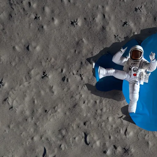 Image similar to an astronaut lounging in the beach, dramatic lighting, cinematic, extremly high detail, photorealistic, cinematic lighting, nasa footage