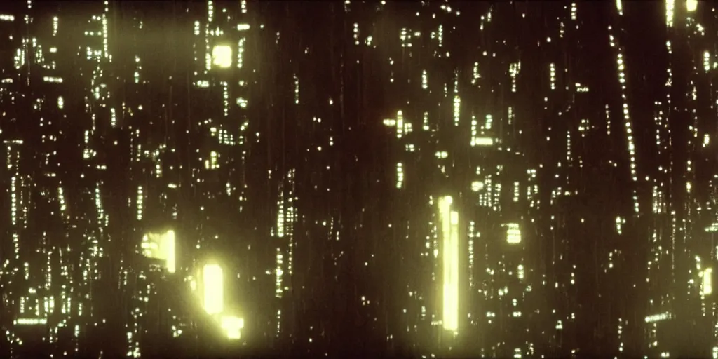 Image similar to c - beams glittering in the dark near the tannhauser space gate, blade runner, ridley scott, cyberpunk