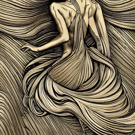 Prompt: gold and silver tones, siren on the rocks, style of moebius, james jean, rutkowski, mcbess, cinematic, high detail, award winning, 8 k photorealistic