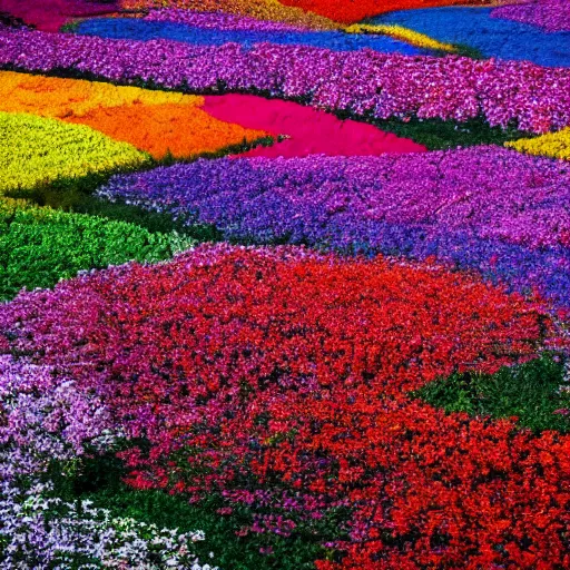 Image similar to Millions of colorful flowers blossoming, climax, overwhelming, brilliant, cinematic, epic, 8k, sharp focus