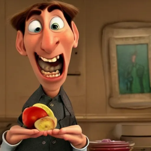 Image similar to nic cage in ratatouille, pixar,