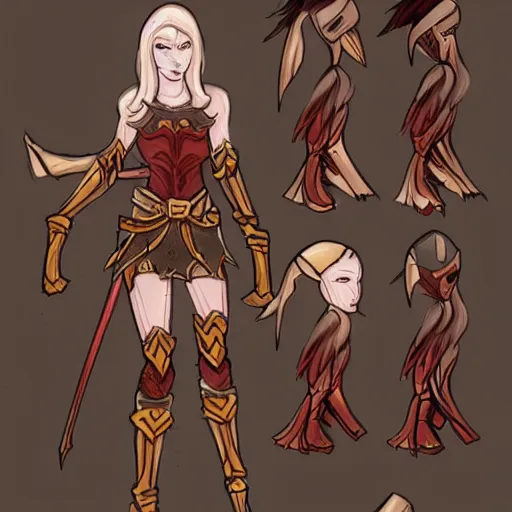 Prompt: Concept art of a beautiful female elf warrior, concept art, cartoon
