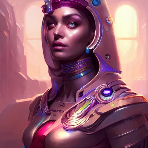 Image similar to a portrait of a beautiful cybernetic cleopatra, cyberpunk concept art by pete mohrbacher and wlop and artgerm and josan gonzales, digital art, highly detailed, intricate, sci-fi, sharp focus, Trending on Artstation HQ, deviantart, unreal engine 5, 4K UHD image