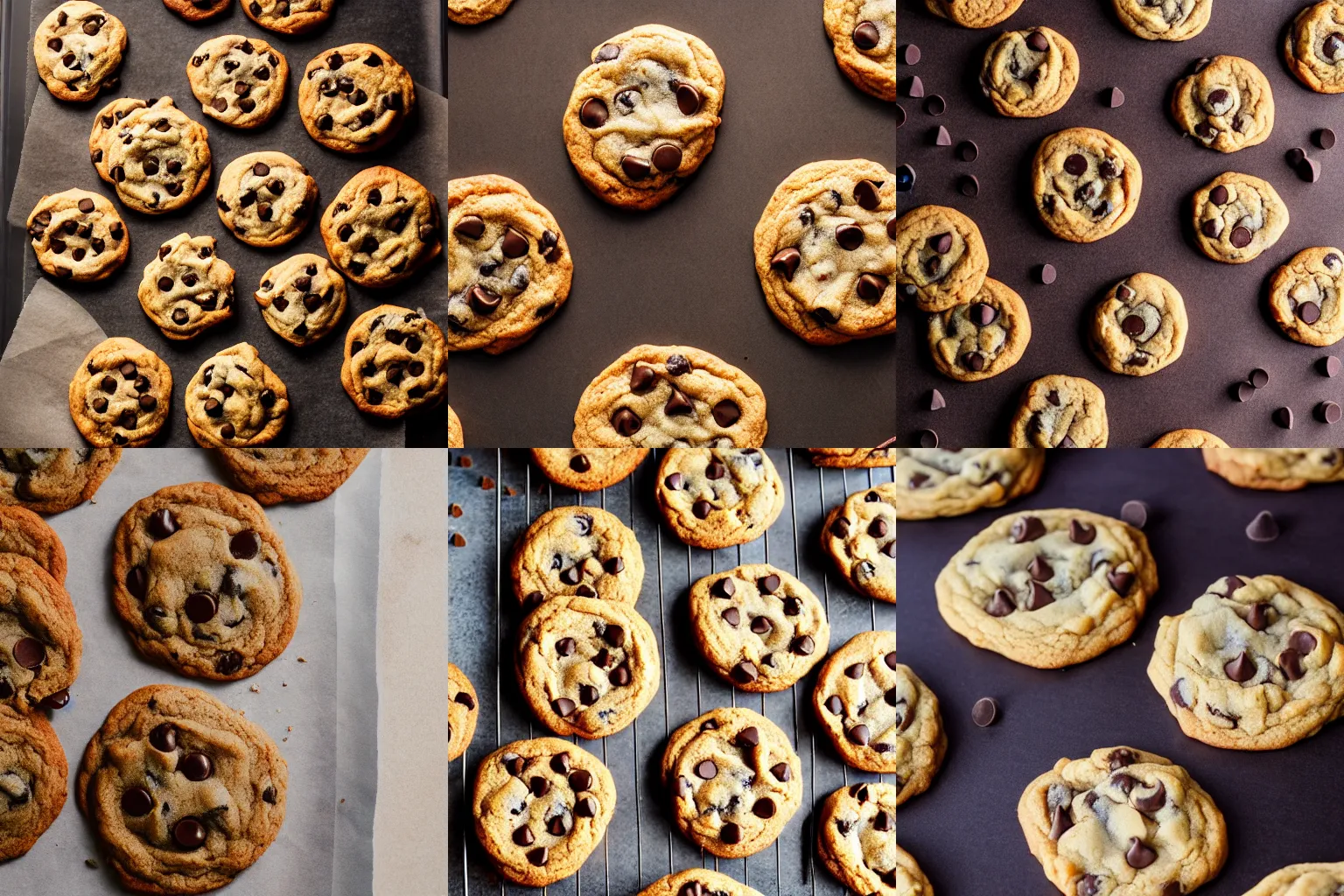 Prompt: chocolate chip cookies made of meat