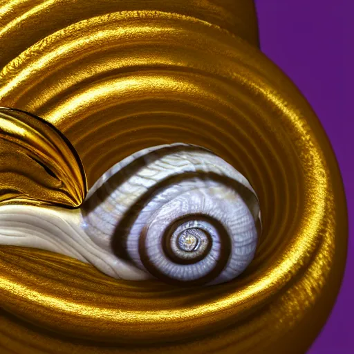 Prompt: A snail wearing a golden crown, high detail photo, 8k, digital art