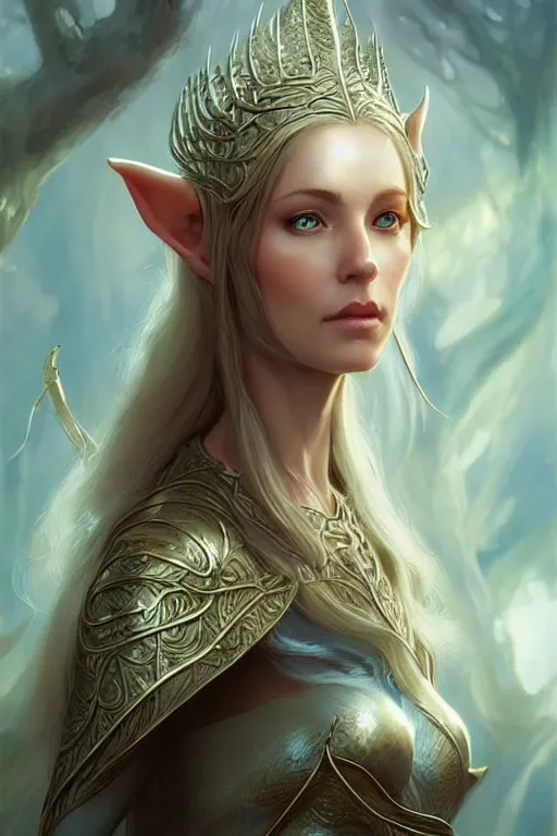 Prompt: beautiful elven princess, accurate anatomy, only two hands, highly detailed, digital painting, artstation, concept art, smooth, sharp focus, illustration, Unreal Engine 5, 8K, art by Ross Tran and Michael Whelan and greg rutkowski and John Singer Sargent