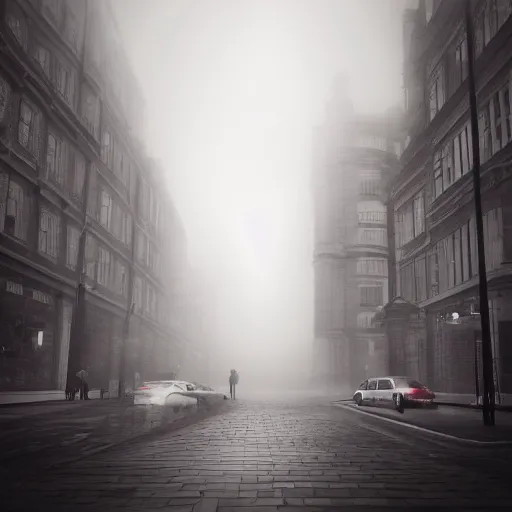 Image similar to London fog, realistic, photo studio, HDR, 8k, trending on artstation