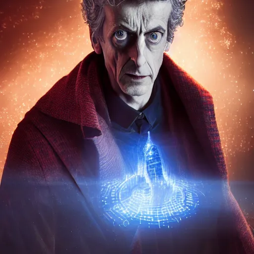 Prompt: full body pose, hyperrealistic photograph of peter capaldi, dim volumetric lighting, 8 k, octane beautifully detailed render, extremely hyper detailed, intricate, epic composition, cinematic lighting, masterpiece, trending on artstation, very very detailed, stunning, hdr, smooth, sharp focus, high resolution, award, winning photo, dslr, 5 0 mm