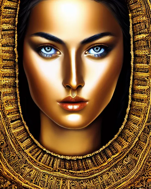 Prompt: acrylic painting portrait of beautiful symmetric woman in shining golden armor, high production value, intricate details, high resolution, hdr, high definition, masterpiece, realistic, ultrarealistic, highly detailed, hd, sharp focus, non blurry, sharp, smooth